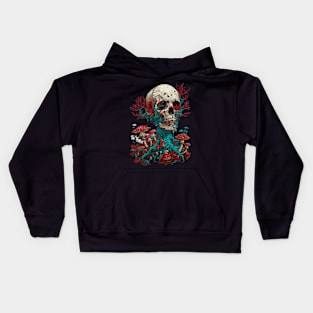 Skull and mushrooms. Kids Hoodie